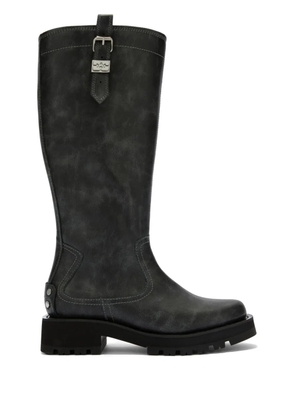 GANNI studs knee-high boots - Grey