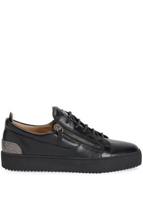 Giuseppe Zanotti Frankie back-plate double-zip low-top sneakers - Black