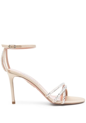 Aquazzura 90mm crystal-embellished sandals - Neutrals
