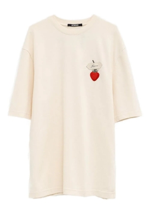 Jacquemus logo-tape strawberry-patch T-shirt - Neutrals