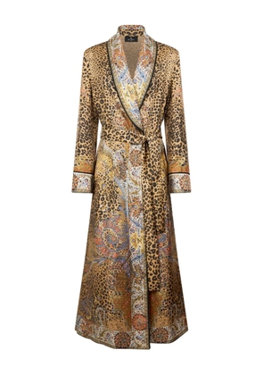 ETRO paisley animal-motif silk robe - Brown