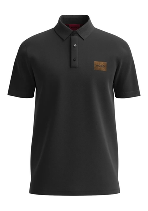 HUGO logo-detail polo shirt - Black
