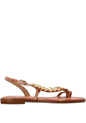 Kotris Sandals leaf-embellished slingback sandals - Neutrals
