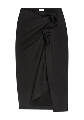 DRIES VAN NOTEN ruffled asymmetric midi skirt - Black