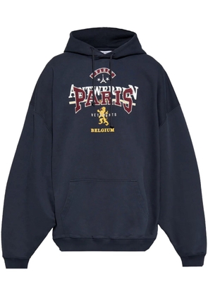 VETEMENTS logo-embroidered hoodie - Blue
