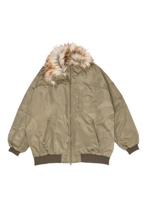 Bimba y Lola faux-fur-lined padded bomber jacket - Green