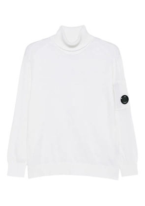C.P. Company lens-detail turtleneck sweater - White