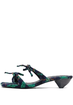 Bimba y Lola 35mm bow-tie plaid sandals - Blue