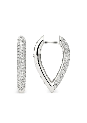 Engelbert 18K white gold diamond teardrop earrings - Silver