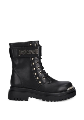 Just Cavalli studded-embellished combat boots - Black