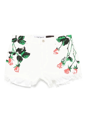 LOEWE foral-print shorts - White