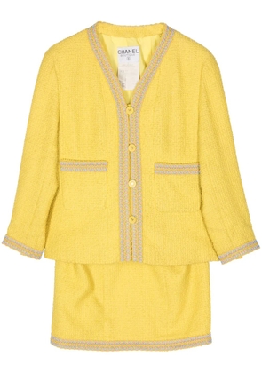 CHANEL Pre-Owned 1994 single-breasted bouclé suit - Yellow