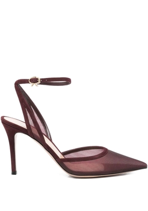 Gianvito Rossi 100mm suede heeled pumps - Red