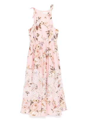 ZIMMERMANN Acacia Broderie midi dress - Pink