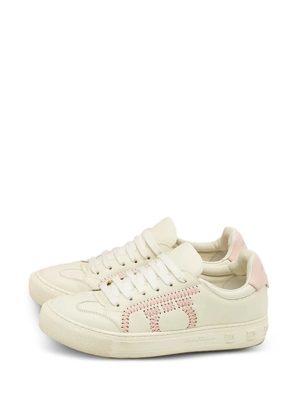 Ferragamo Pre-Owned leather gancini sneakers - Neutrals