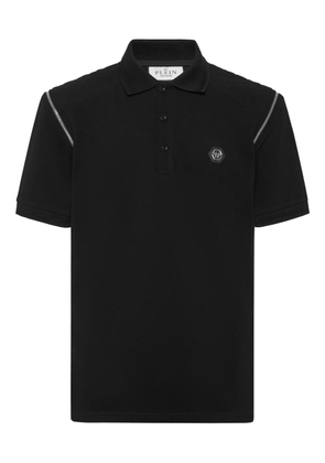 Philipp Plein quilted-shoulder polo shirt - Black