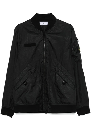 Stone Island logo-patch bomber jacket - Black