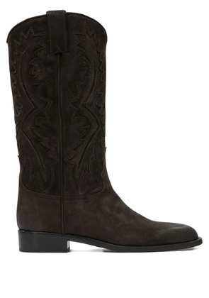 Sartore embroidered suede boots - Brown