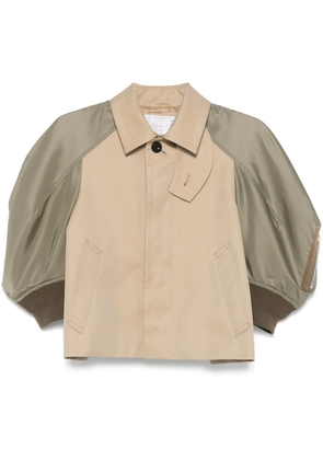 sacai puff-sleeves jacket - Green