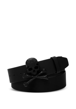 Philipp Plein Skull & Bones leather belt - Black