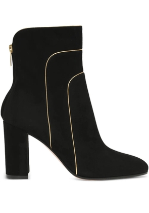 Gianvito Rossi gold-trim suede boots - Black