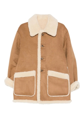 DUNST buttoned faux-shearling jacket - Brown