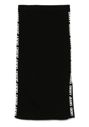 DKNY fine-ribbed midi skirt - Black