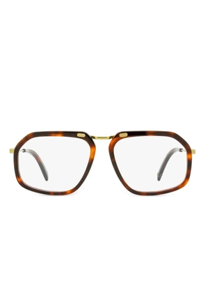 Zegna rectangular single-bridge glasses - Brown