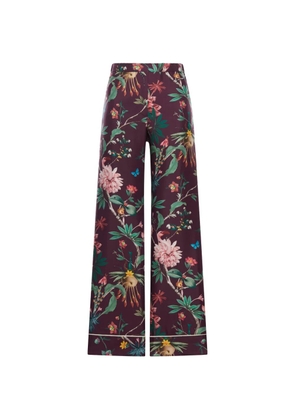 La DoubleJ floral-pattern trousers - Purple
