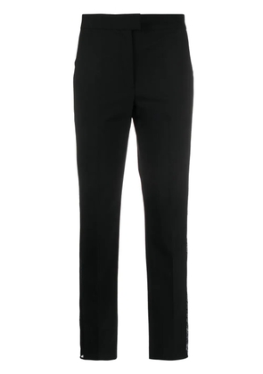 Maison Close lace-stripe virgin-wool blend tailored pants - Black