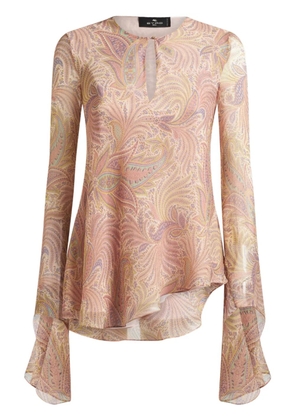ETRO asymmetric silk top - Neutrals
