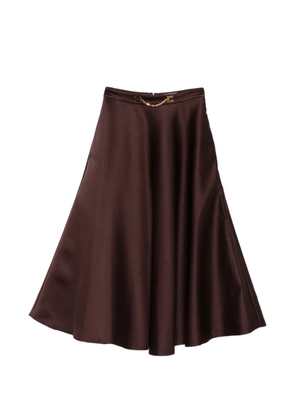 Elisabetta Franchi chain-embellished midi skirt - Brown