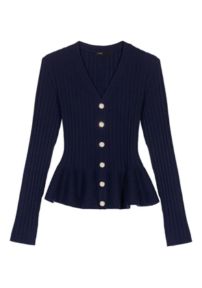 Maje button-down peplum cardigan - Blue