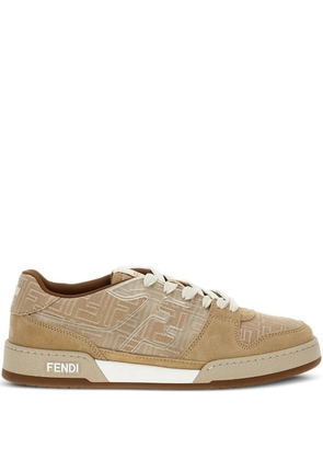 FENDI jacquard lace-up sneakers - Neutrals