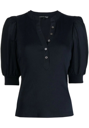 Veronica Beard button-up puff sleeves top - Blue