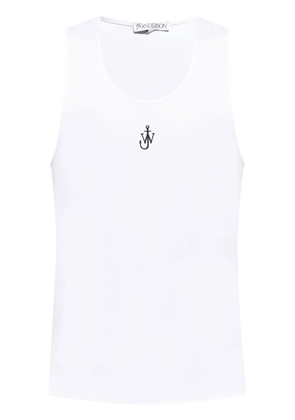 JW Anderson Anchor-logo cotton tank top - White