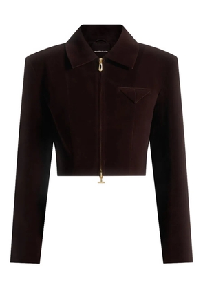 Manière De Voir Adina velvet zip jacket - Brown