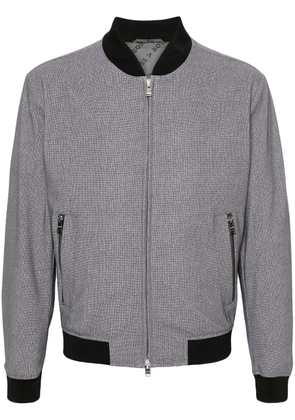 BOSS houndstooth-print zip-up jacket - Grey