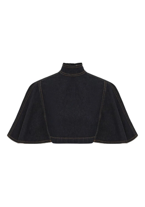 ZIMMERMANN high-neck flared denim coat - Blue