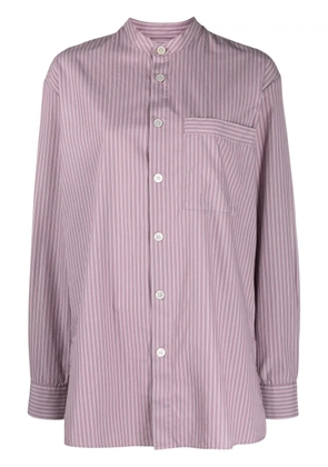 TEKLA striped organic cotton shirt - Purple