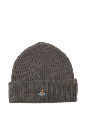 Vivienne Westwood Orb-embroidered beanie - Grey