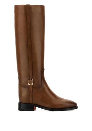 Santoni Mandy buckle-detail knee-high boots - Brown