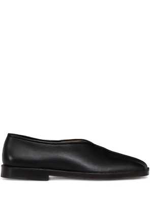 LEMAIRE piped square-toe loafers - Black