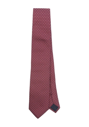 Corneliani geometric-jacquard tie - Red