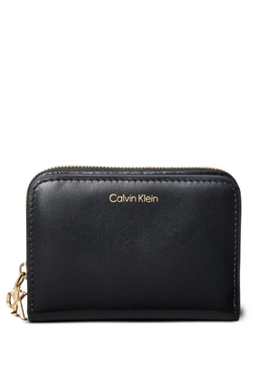 Calvin Klein zip-fastening leather wallet - Black