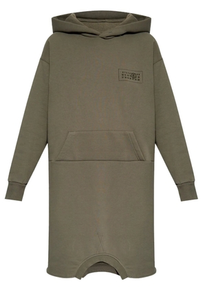 MM6 Maison Margiela logo-print hooded dress - Grey