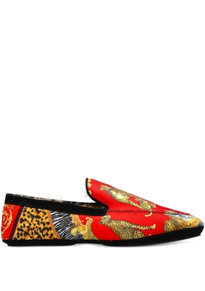 Versace Home animal-print home loafers - Red