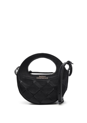 Sarah Chofakian Martha logo-print leather bag - Black