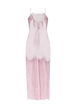LoveShackFancy lace-trimmed satin dress - Pink