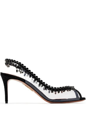 Aquazzura 75mm Temptation Crystal pumps - Black